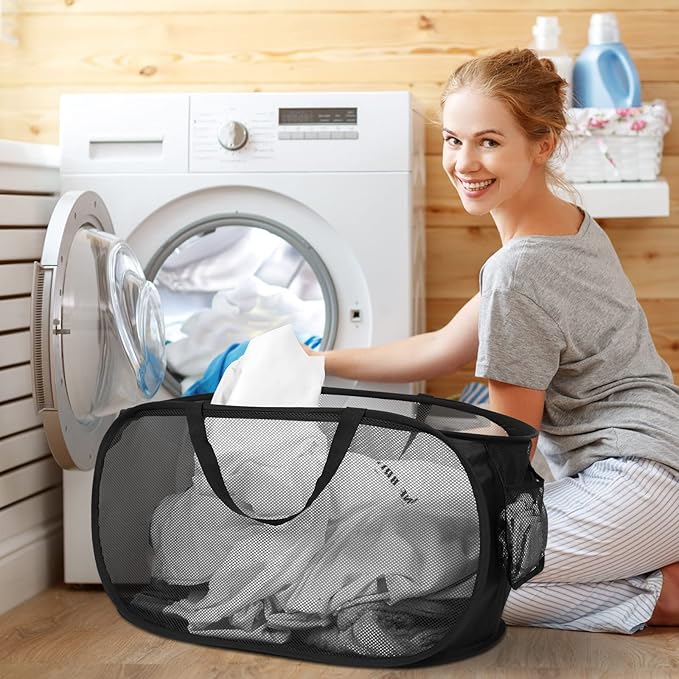 2 Pcs Durable Collapsible Laundry Baskets