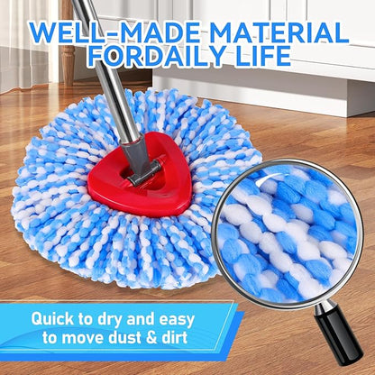 7 Pack Spin Mop Head for O-Ceda RinseClean 2 Tank System, 4 Triangle Microfiber