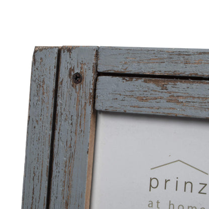 Prinz Homestead 4x6 Picture Frame Gray - Distressed Wood Rustic Coastal Decor Two-Way Easel Wall Mount Tabletop