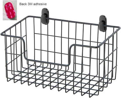 Wire Storage Basket 2 Packs, Wall Mounted Kitchen Bathroom, Hanging Cabinet