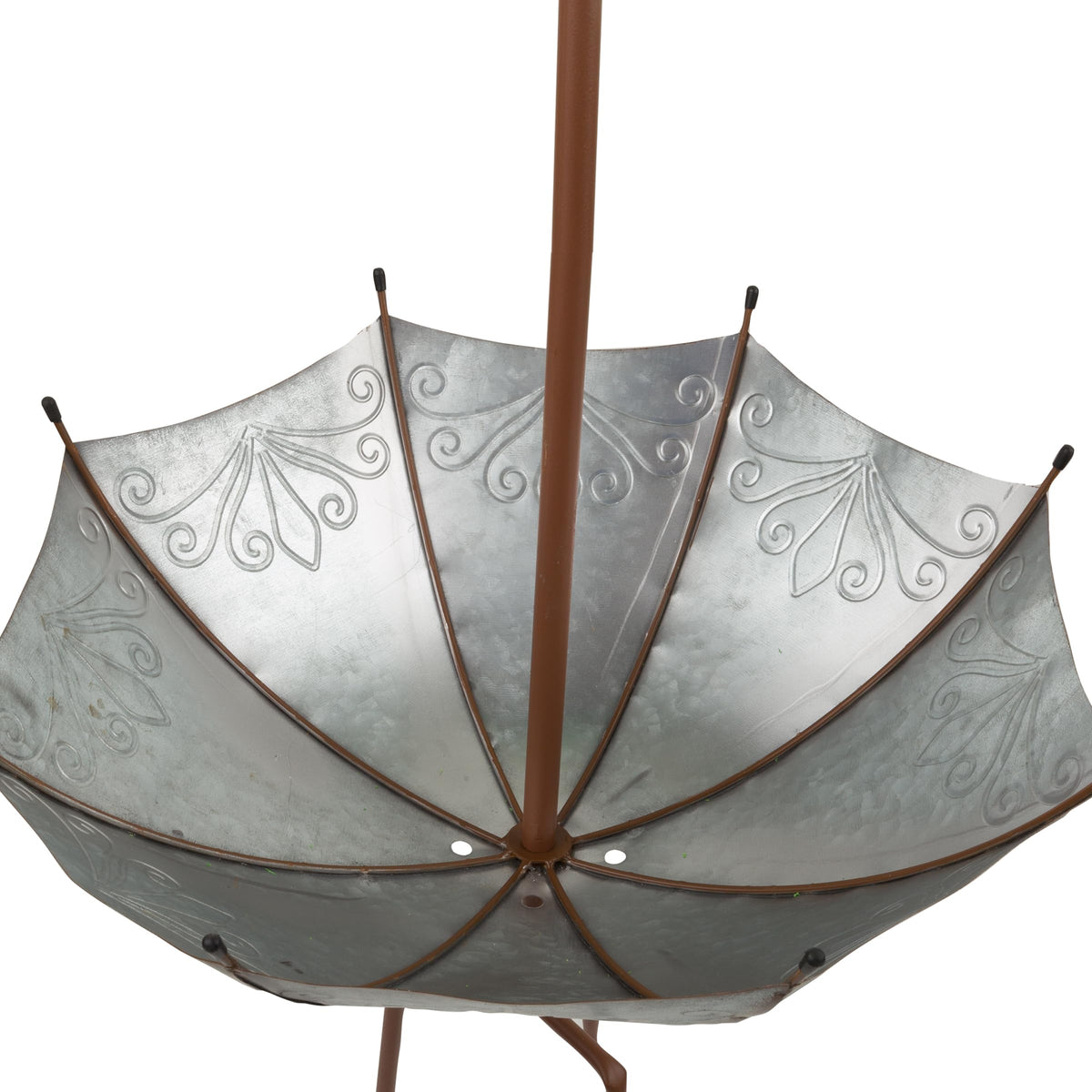 Alpine Corporation 36" Tall Outdoor Rustic Upside Down Umbrella Garden Stake and Planter