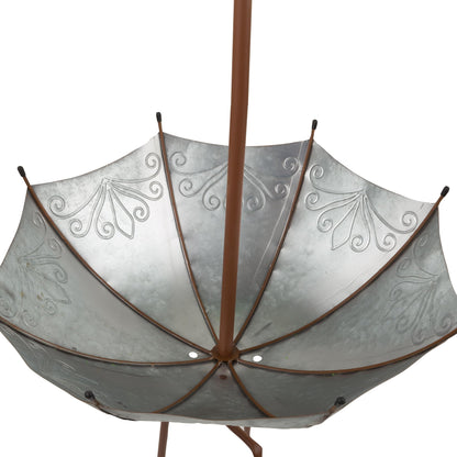 Alpine Corporation 36" Tall Outdoor Rustic Upside Down Umbrella Garden Stake and Planter