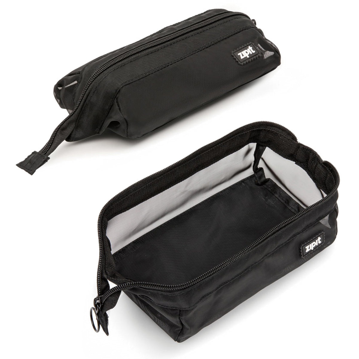 ZIPIT: Lenny Pencil Case - Mesh Black - Large Storage Capacity Zipper Pouch, Makeup-Stationery Bag, School-Travel, Washable Quick Dry, Kid-Teen-Adult