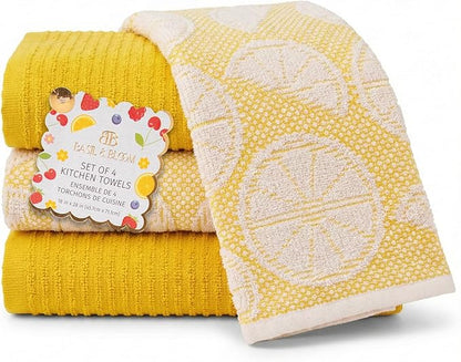 MosJos Kitchen Towels Set of 4 Premium Hand Towels 18 x 28 Inch Large Tea Towels