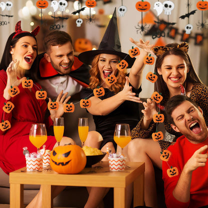 Hillsuren 24 Pcs Halloween Felt Pumpkin Wool Felt Ball Garland Spooky Fabric Pumpkin Ornaments for DIY Crafts Halloween Fall Party Hanging Home Wall Table Farmhouse Tree Indoor Outdoor Decoration