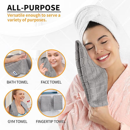 HOMERHYME Hand Towels for Bathroom, 24 Pack 25''*15'' Microfiber Grey Bath Hand