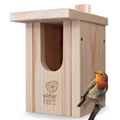 Wildlife Heart I Bird Nestheline Deals Made of Solid Wood - Screwed, Nesting Boxes for Birds, Nesting Box red throats, Bird House Incubator for Birds, birded Box Weatherproof
