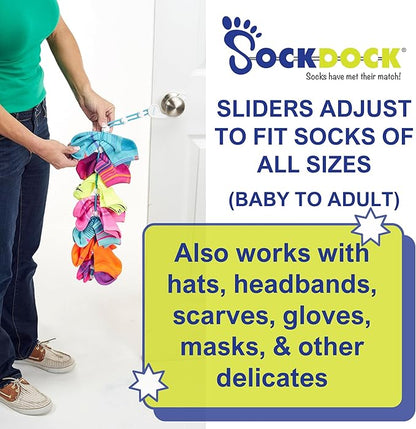 Sock Laundry Solution for Washing Drying & Storing Socks in Pairs, Clip & Hold