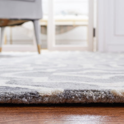 SAFAVIEH Dip Dye Collection 3' x 5' Grey/Ivory DDY538C Handmade Moroccan Watercolor Premium Wool Area Rug