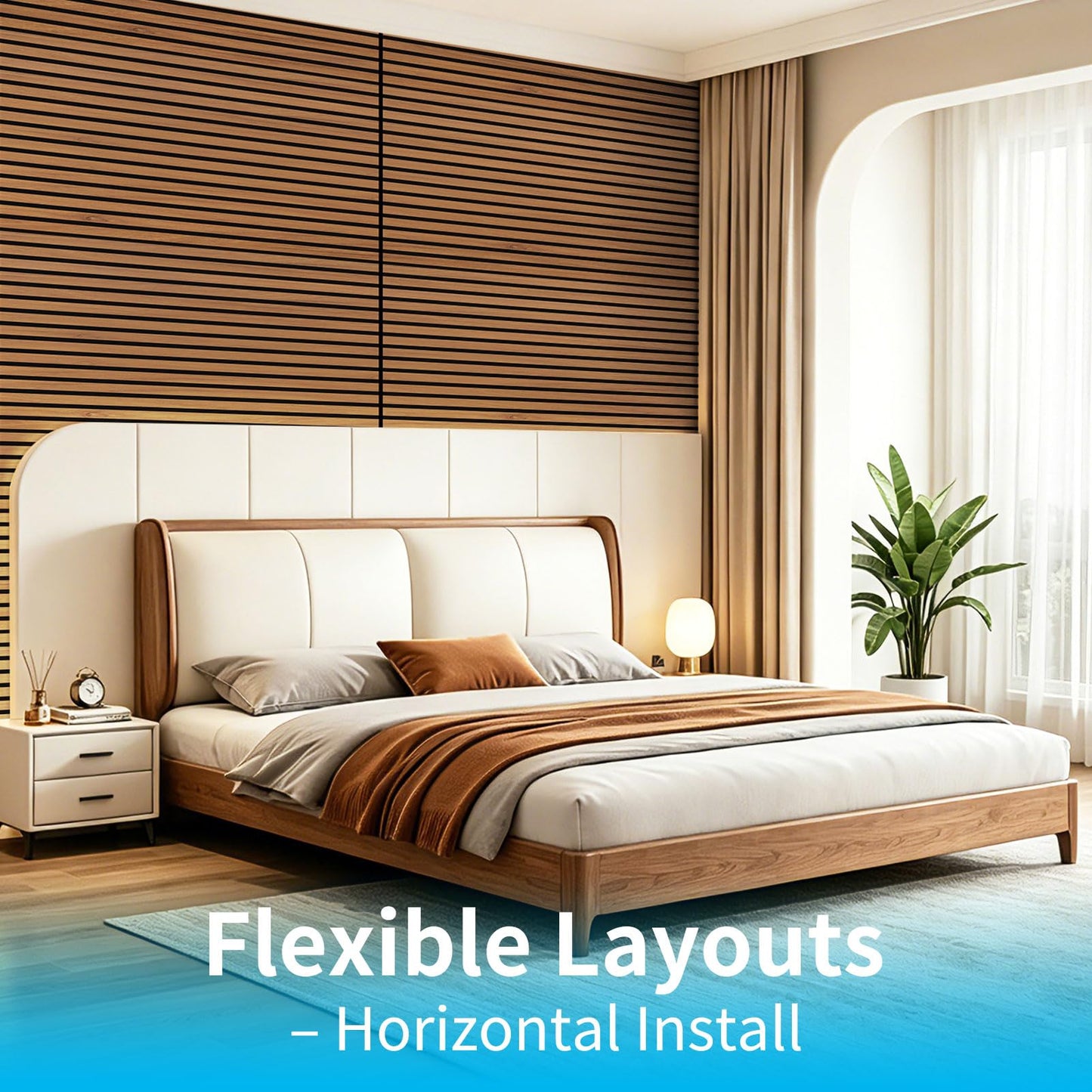 Art3d 4-Pack 47x23.6 Inch Acoustic Panels with Wood Slat Design - Soundproof Wall Panel for Office, Gaming Room & Studio, Ideal for Streamers, Home Workers & Recent Movers, Walnut