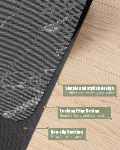 Asrug Office Chair Mat for Hardwood Floor 36" x 48" Desk Computer Chair Mat for Rolling Chair PVC Plastic Durable Non-Slip Under Desk Rug,Hard Floor Protector for Office Home, Gray Marble Design Mat