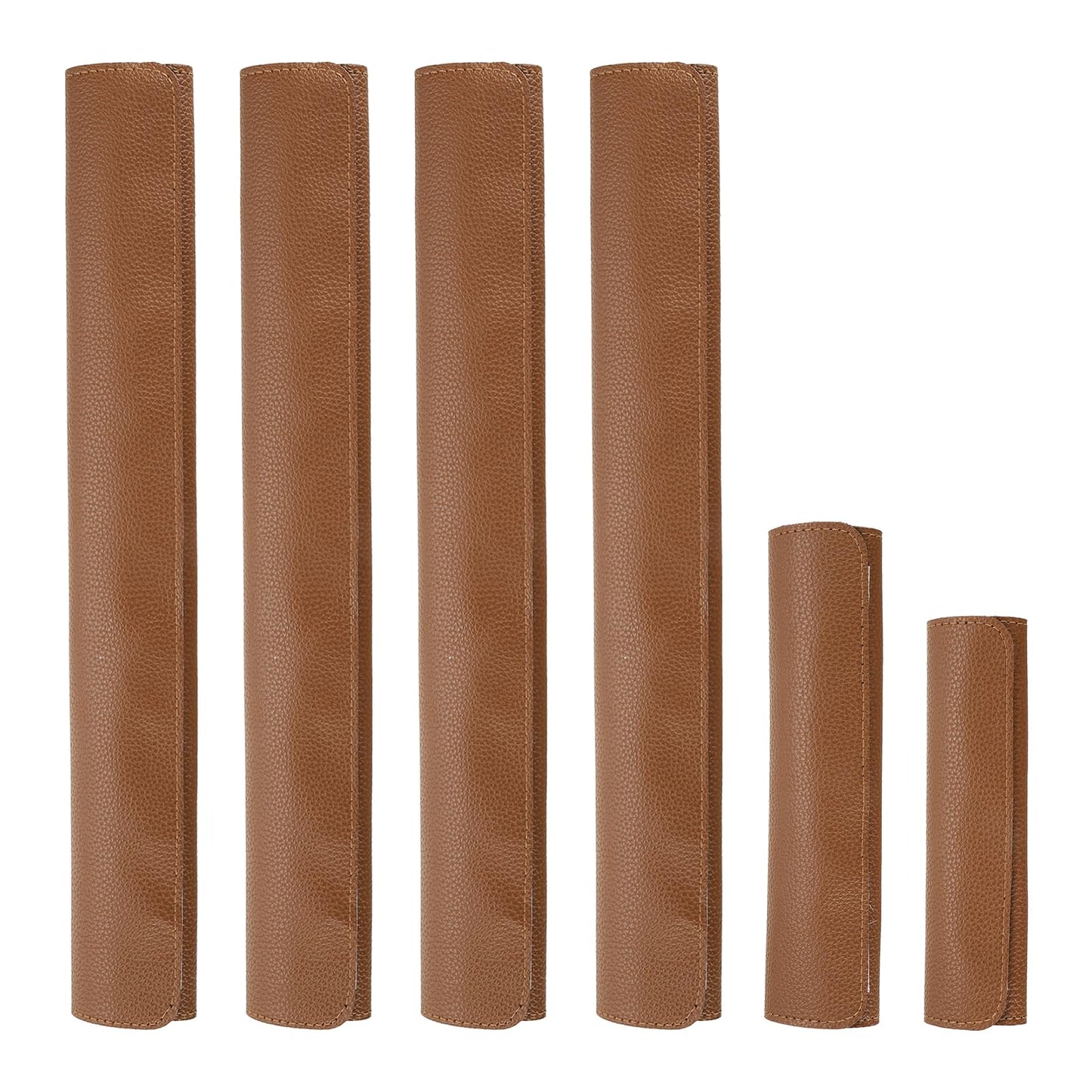 uxcell 6Pcs Refrigerator Door Handle Covers, PU Leather Kitchen Appliance Handle Protector, Anti-Static Fridge Handle Cover Keep Your Microwave Oven Dishwasher Clean, Brown