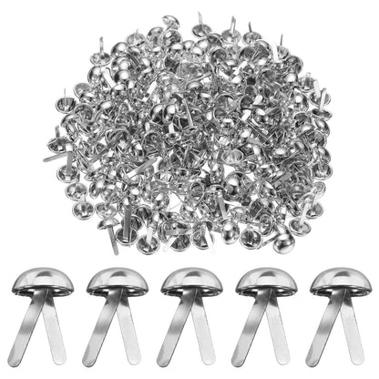 HARFINGTON 500pcs Brads Paper Fasteners, 10mm x 17mm Metal Paper Crafts Brads, Small Round Brass Split Pins for Children Crafting Decorative Scrapbooking DIY, Silver