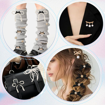 HUAAPLEVLA 44 Pcs Bling Shoe Charms for Sneakers Junk Socks Charms Kit Gold Brooches and Pins for Women Shoelace Charm for DIY Shoe Accessories and Personalizing Socks Clothes Hats Bags Decoration