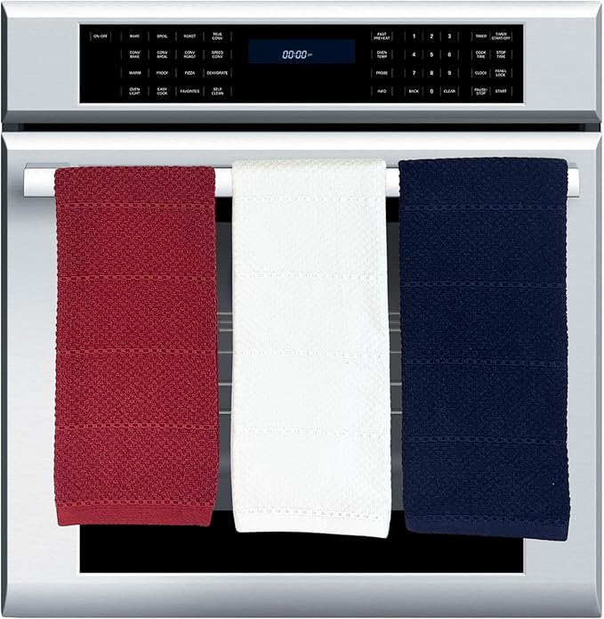 Patriotic Red White Navy Blue Kitchen Hand Dish Towels Oversized 28"x18"