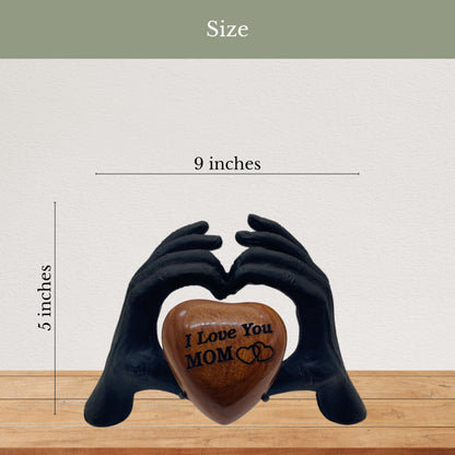 ZAHANAARA Wooden Heart Urn for Ashes | Handcrafted Memorial Box for Funeral| Memorial Gifts for Loss of Mother | Aluminum Mini Cremation Urns for Human Ashes|Funeral Tribute keepsake - Black, 3 cu in