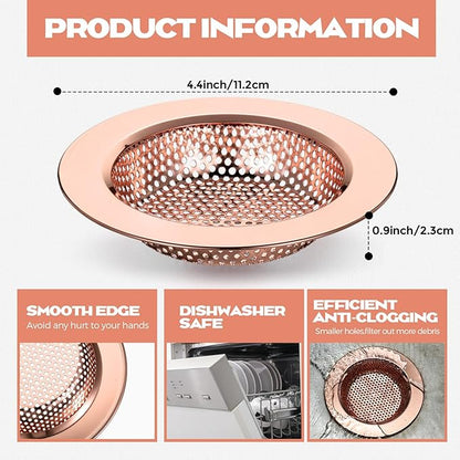 Retisee 2 Pcs Sink Strainer Stainless Steel Kitchen Sink Drain Strainer Basket