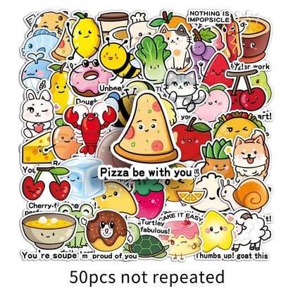 100PCS Food Pun Positive Affirmation Stickers, Funny Blessing Quotes, Vinyl Motivational Reward Decals, Kawaii Fruit Stickers for Small Business, Classroom Teachers, Water Bottles, Laptops, Scrapbooks