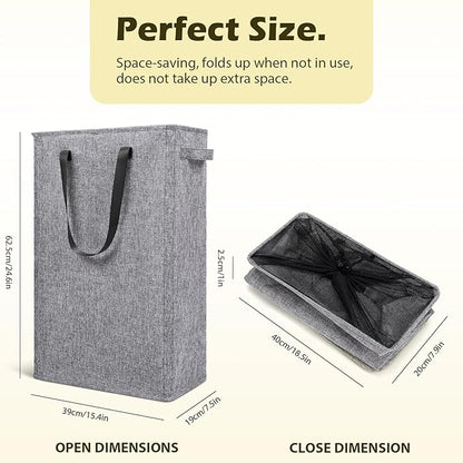 Odonata Slim Laundry Hamper Handles Collapsible Laundry Basket Thin Dirty