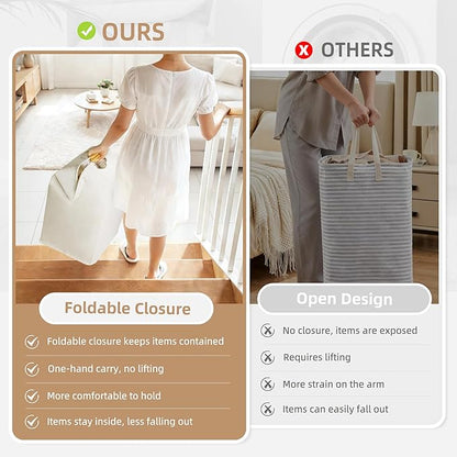 STORAGE MANIAC 2-Pack Large Laundry Hamper, 100L Collapsible Laundry Basket