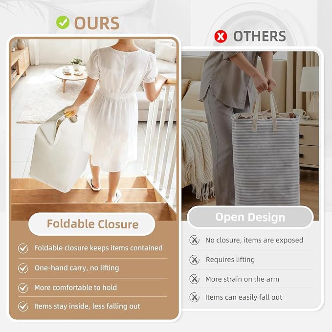 STORAGE MANIAC 1-Pack Large Laundry Hamper, 100L Collapsible Laundry Basket