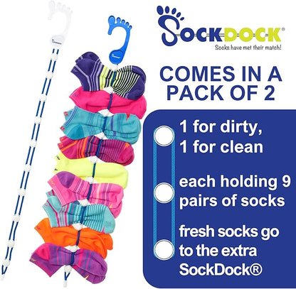 Sock Laundry Solution for Washing Drying & Storing Socks in Pairs, Clip & Hold