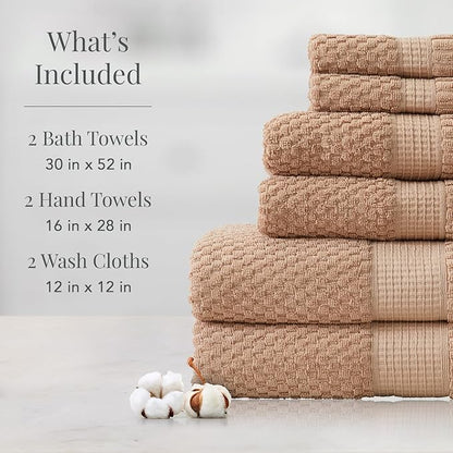NY Loft 100% Cotton Towel Set 6 Piece Towel Set | Super Soft & Absorbent