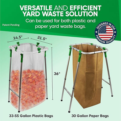 Adjustable & Foldable Leaf Bag Holder,