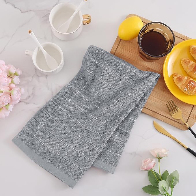Mordimy 100% Cotton Terrycloth Kitchen Towels and Dishcloths Sets, Soft and