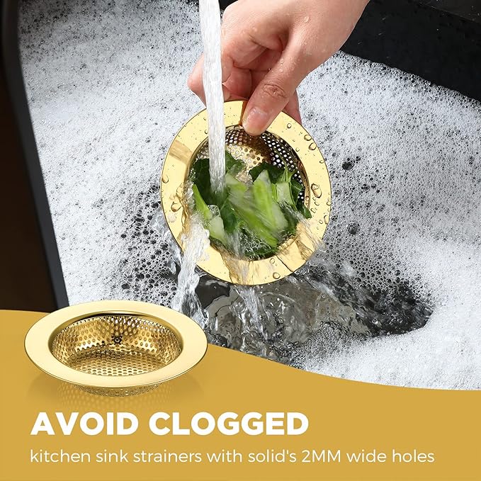 Mudder 3 Pcs Kitchen Sink Drain Strainer and Stopper Stainless Steel Garbage