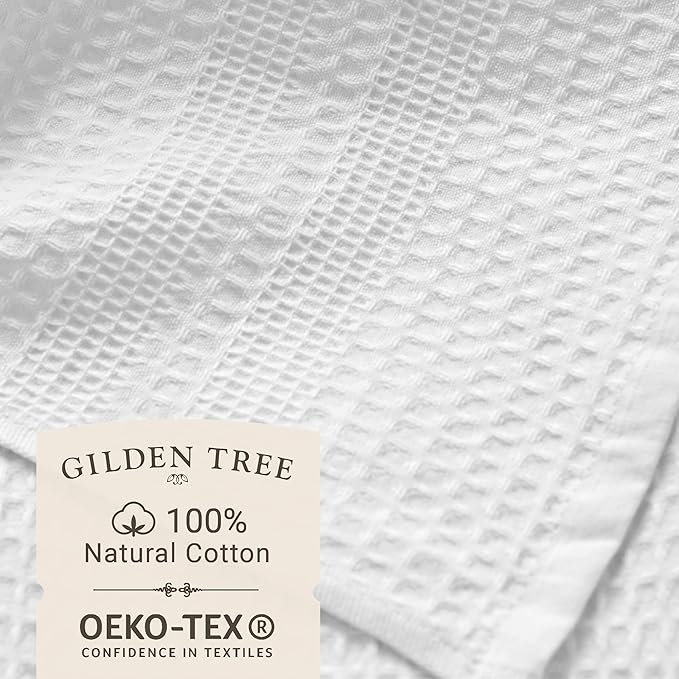 GILDEN TREE Waffle Towel Set Quick Dry Thin | 2 Bath Towels | 2 Hand Towels | 2
