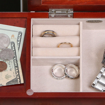 Mele and Co Davin Men’s Dresser Valet Wooden Jewelry Box