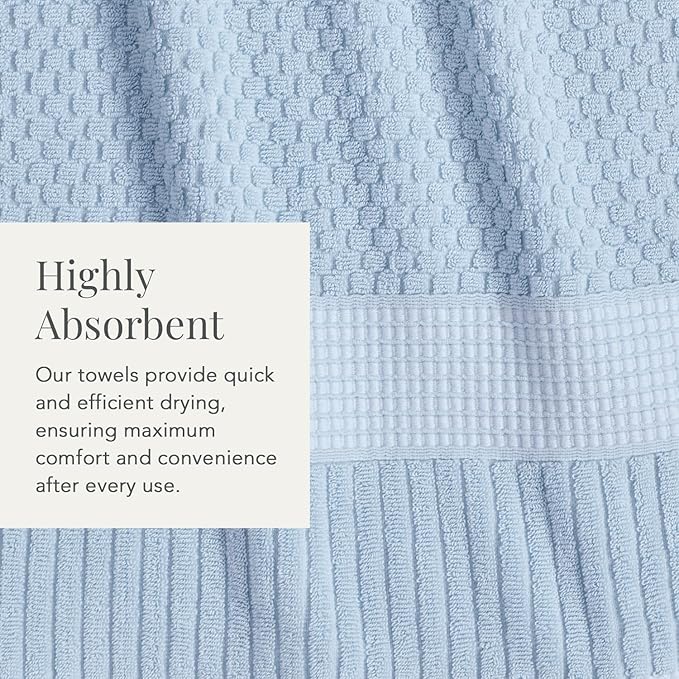 NY Loft 100% Cotton Bath Towel 4 Pack | Super Soft & Absorbent Quick-Dry Bath