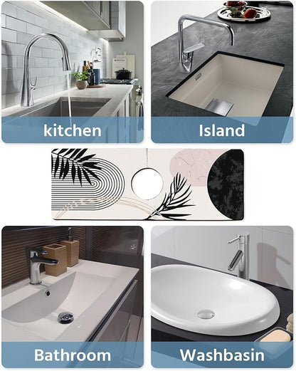 Patterned Sink Faucet Mat Kitchen Splash Guard Super Absorbent Drying Mat