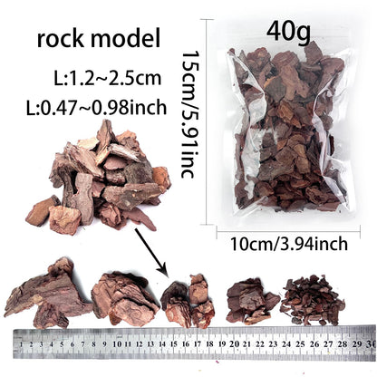 ZZZ SAN ZHI Miniature Bark Rock Model, Brown Tree Bark Texture, 5 Sizes, 200g Total (40g x 5 Packs) for Train Layouts, Railway & Car Diorama Scene Models