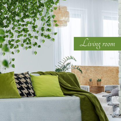 Yatim 78-Ft 12 Pack Silk Artificial Ivy Vines Leaf Garland Plants Hanging Wedding Garland Fake Foliage Flowers Home Kitchen Garden Office Wedding Wall Decor