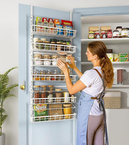 Over The Door Pantry Organizer, Wall Mount Spice Rack, Pantry Hanging Storage