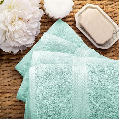 SUPERIOR Egyptian Cotton Pile Hand Towel Set of 4, Ultra Soft Luxury Towels