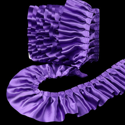 Purple Ruffle Ribbon 3inch Wide Ruffle Trim Lace Craft Supply for Sewing, Decor AIETSYEI
