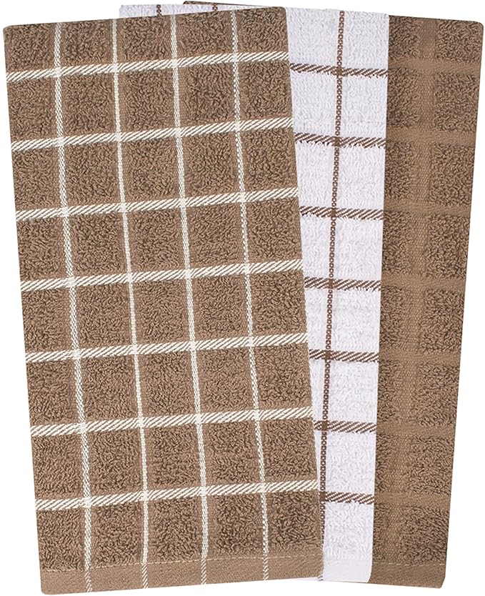 Ritz Terry Check Kitchen Towels: Highly Absorbent & Super Soft, Durable Kitchen