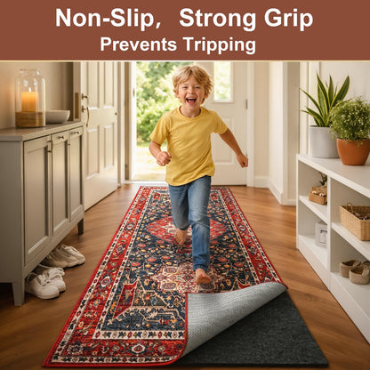 YJ.GWL 3x5 Feet Non Slip Rug Pad 1/4 inch Thick Felt and Silicone Backing, Dual Surface Cushion Rug Gripper for Hardwood Floors, Carpet Liner Keep Rugs in Place, Anti Skid Mat for Under Area Rug