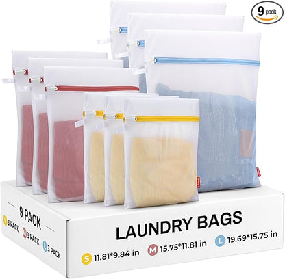 9 Pack Laundry Bag, Mesh Laundry Bags