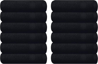 GLAMBURG Ultra Soft 12-Piece Washcloths Set 13x13-100% Ringspun Cotton