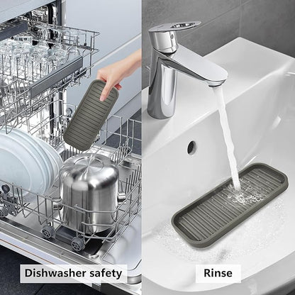 Gosmol Silicone Sponge Holder Kitchen Sink Organizer Tray Dish Caddy Soap