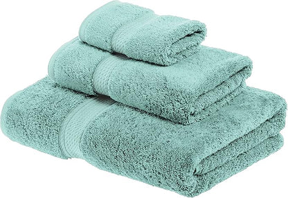 SUPERIOR Egyptian Cotton Pile 3 Piece Towel Set, Includes 1 Bath, 1 Hand
