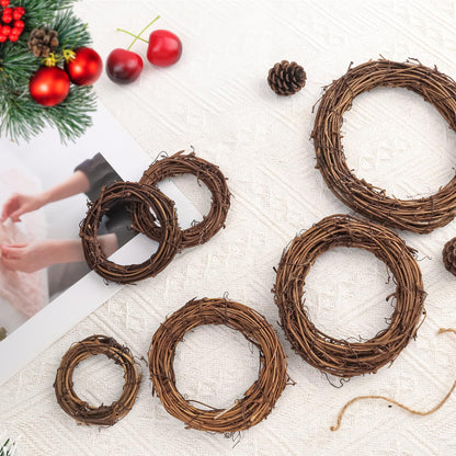 KUKLIPJIM 40 Pieces 3.15 Inch Natural Grapevine Wreath, Small Grapevine Wreaths, Vine Branch Wreath, for Christmas, Weddings, DIY Crafts, Parties and Festive Holiday Ornaments