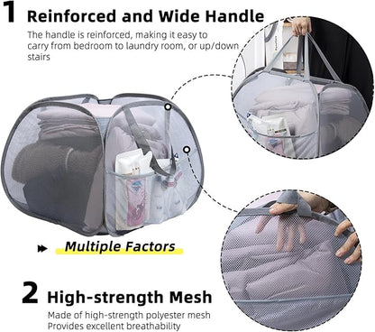 Collapsible Laundry Basket, 90L Foldable Pop Up Laundry Hamper