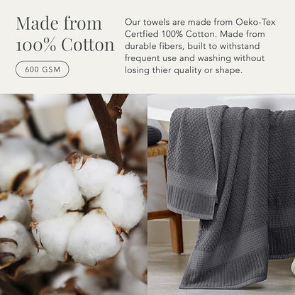 NY Loft 100% Cotton Towel Set 6 Piece | Super Soft & Absorbent Quick-Dry 2 Bath