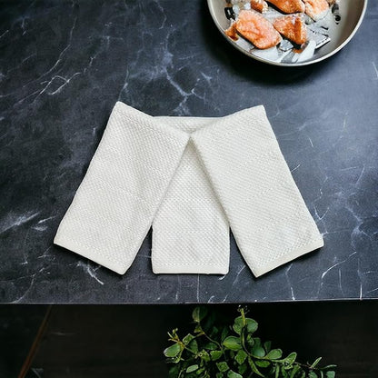 Serafina Home White Kitchen Hand Dish Towels: 100% Cotton Cloth Soft Cleaning