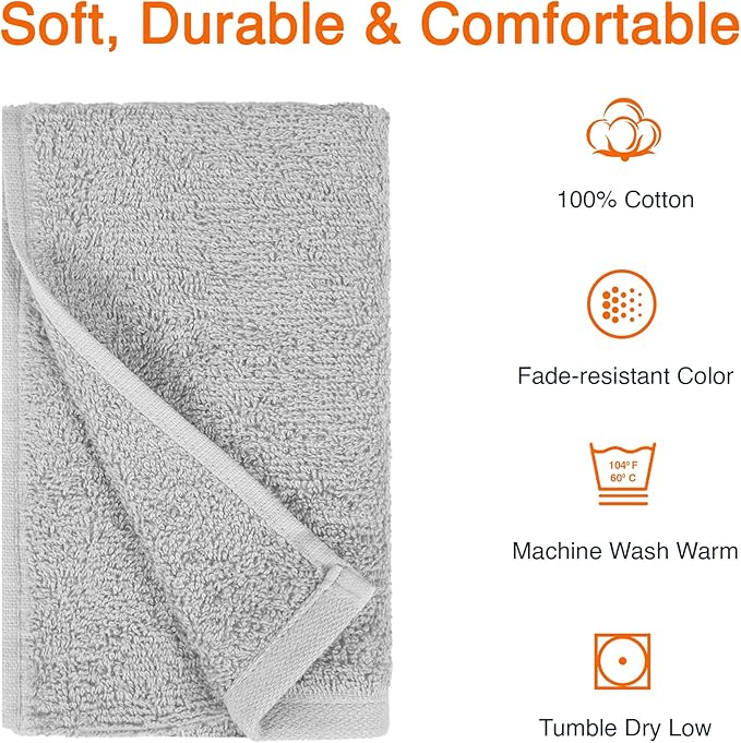 Amazon Basics Soft and Thick Cotton Hand Towels